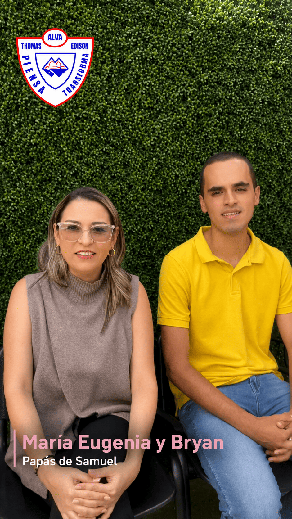 María Eugenia y Bryan, familia del Colegio Edison